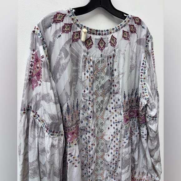 Biya Johnny Was Deliza Bohemian Silk Blouse - Picture 9 of 11